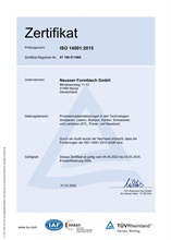 DIN/ISO 14001 Zertifikat de